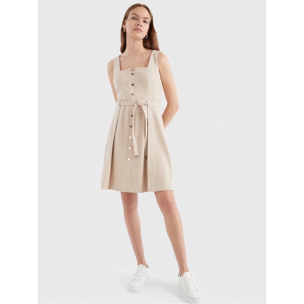 Tommy Hilfiger Fit & Flare Dress in Khaki - Engagement Photos